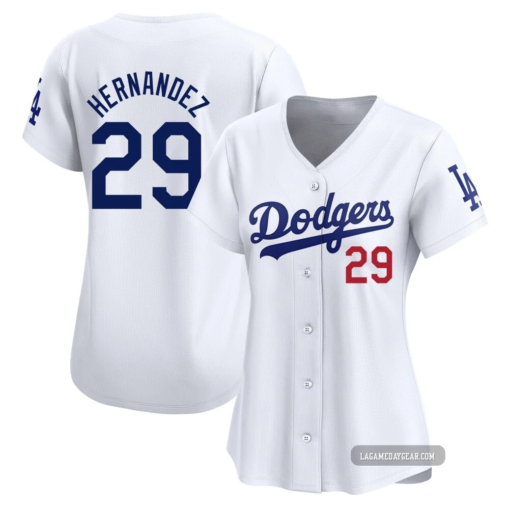 Jonathan Hernandez ＃29 Los Angeles Dodgers Limited Women's White Home Jersey