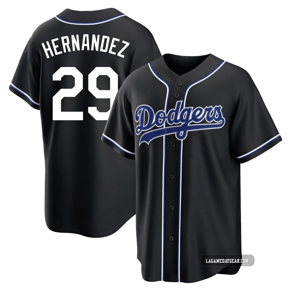 Jonathan Hernandez ＃29 Los Angeles Dodgers Replica Youth Black Fashion Out Jersey
