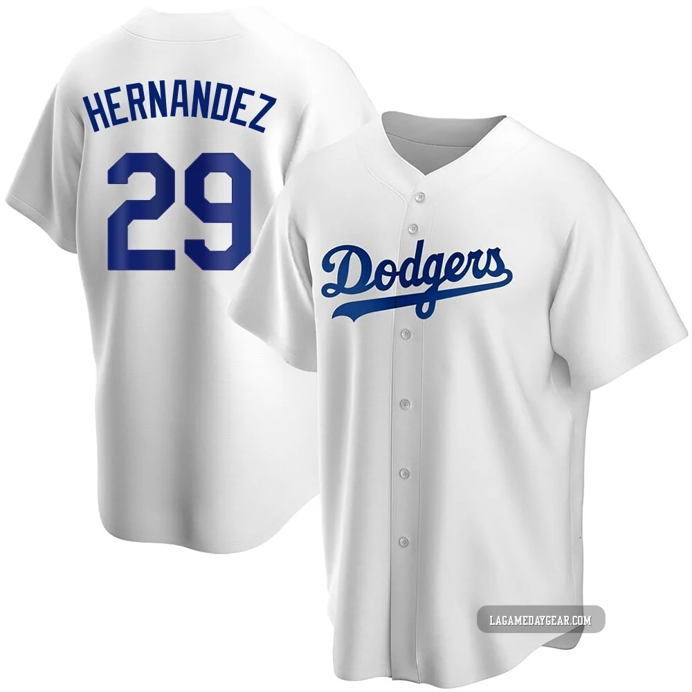 Jonathan Hernandez ＃29 Los Angeles Dodgers Replica Youth White Home Jersey