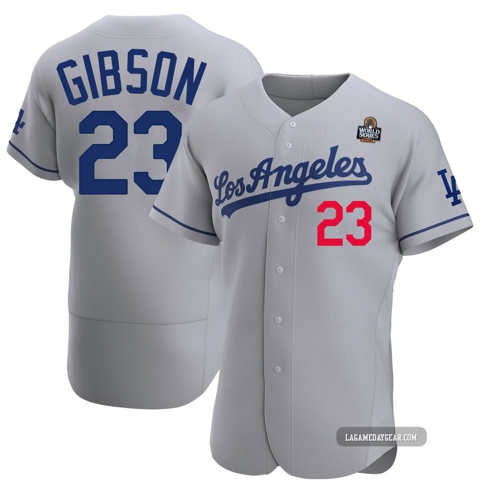 Kirk Gibson ＃23 Los Angeles Dodgers Authentic Men's Gray Away Official 2024 World Series Jersey