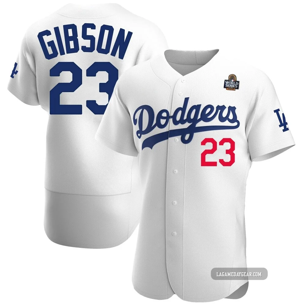 Kirk Gibson ＃23 Los Angeles Dodgers Authentic Men's White Home Official 2024 World Series Jersey