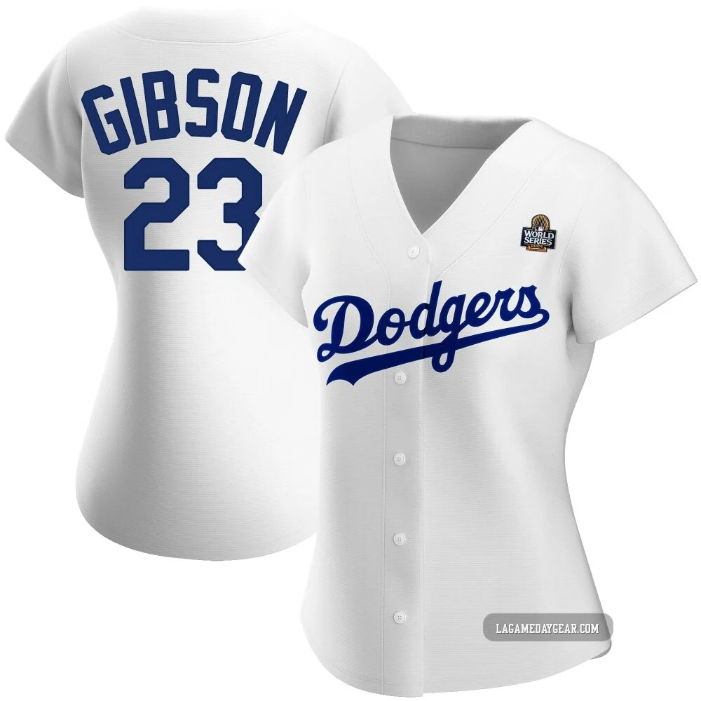Kirk Gibson ＃23 Los Angeles Dodgers Authentic Women's White Home 2024 World Series Jersey