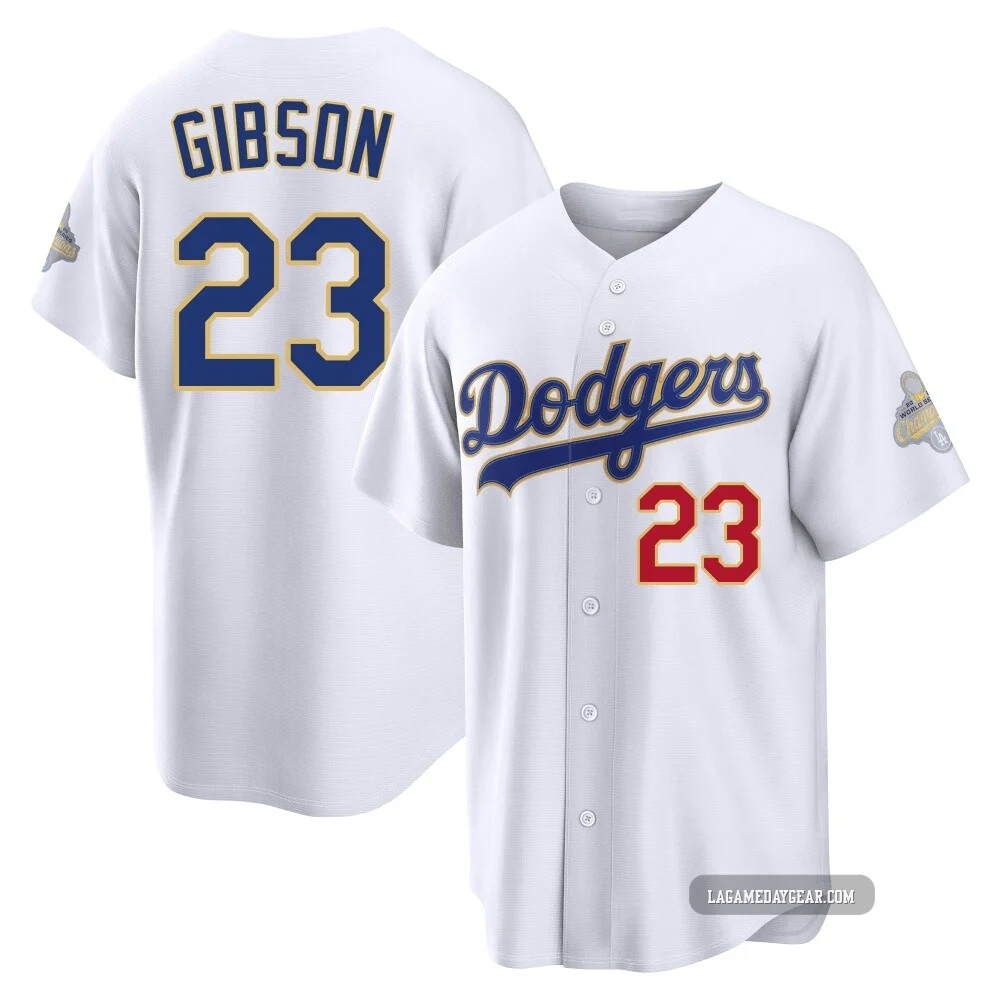 Kirk Gibson ＃23 Los Angeles Dodgers Limited Men's Gold White 2026 Collection Stadium Jersey