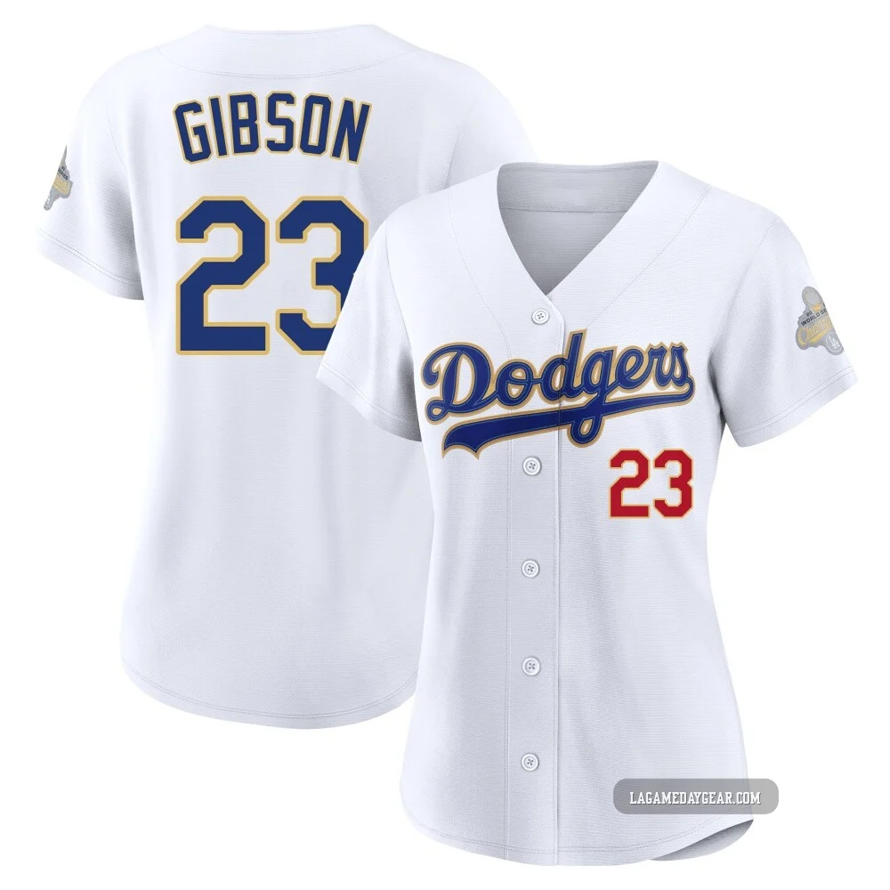 Kirk Gibson ＃23 Los Angeles Dodgers Limited Women's Gold White 2026 Collection Stadium Jersey