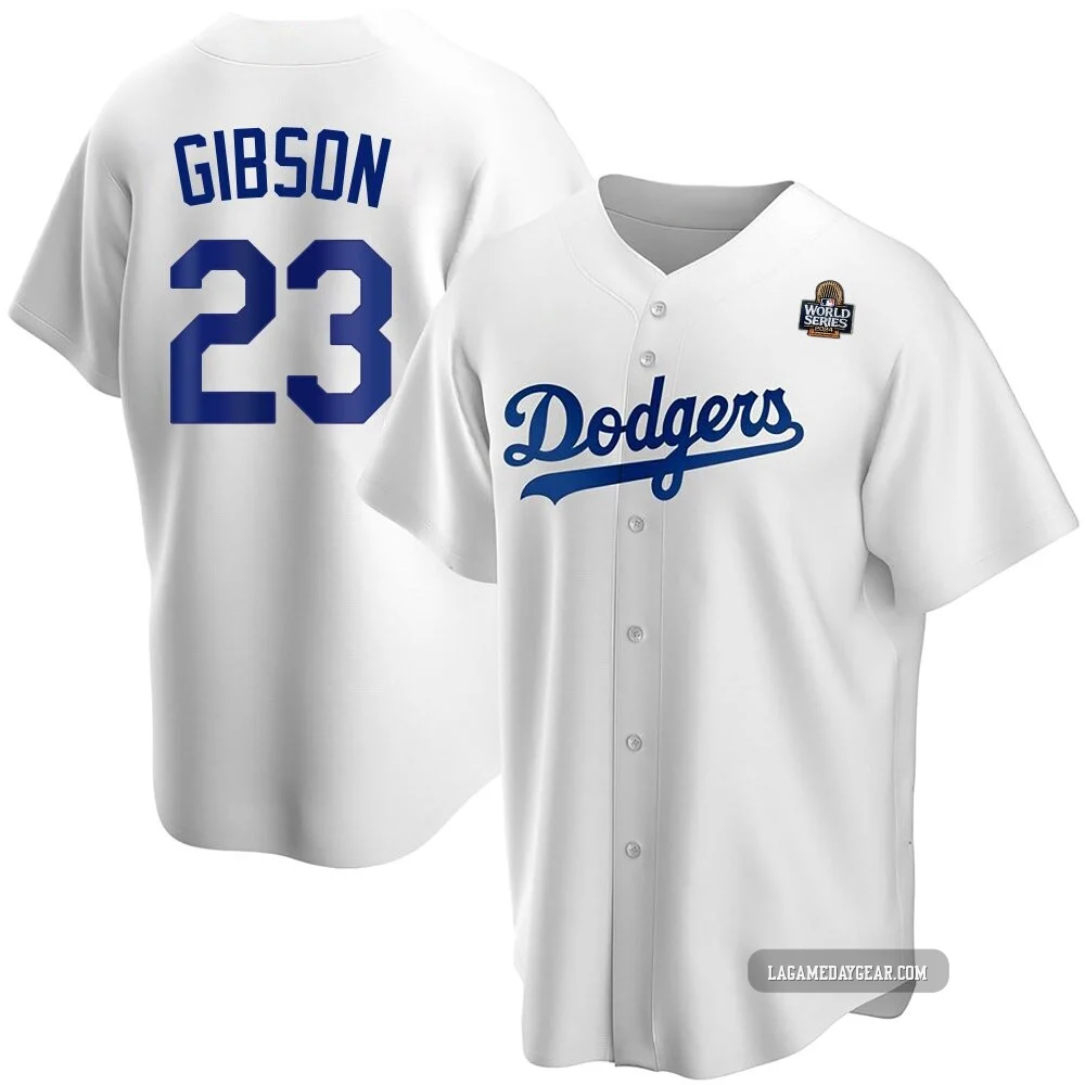 Kirk Gibson ＃23 Los Angeles Dodgers Replica Men's White Home 2024 World Series Jersey