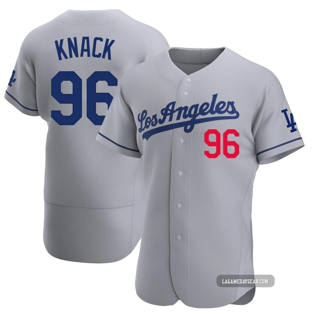 Landon Knack ＃96 Los Angeles Dodgers Authentic Men's Gray Away Jersey