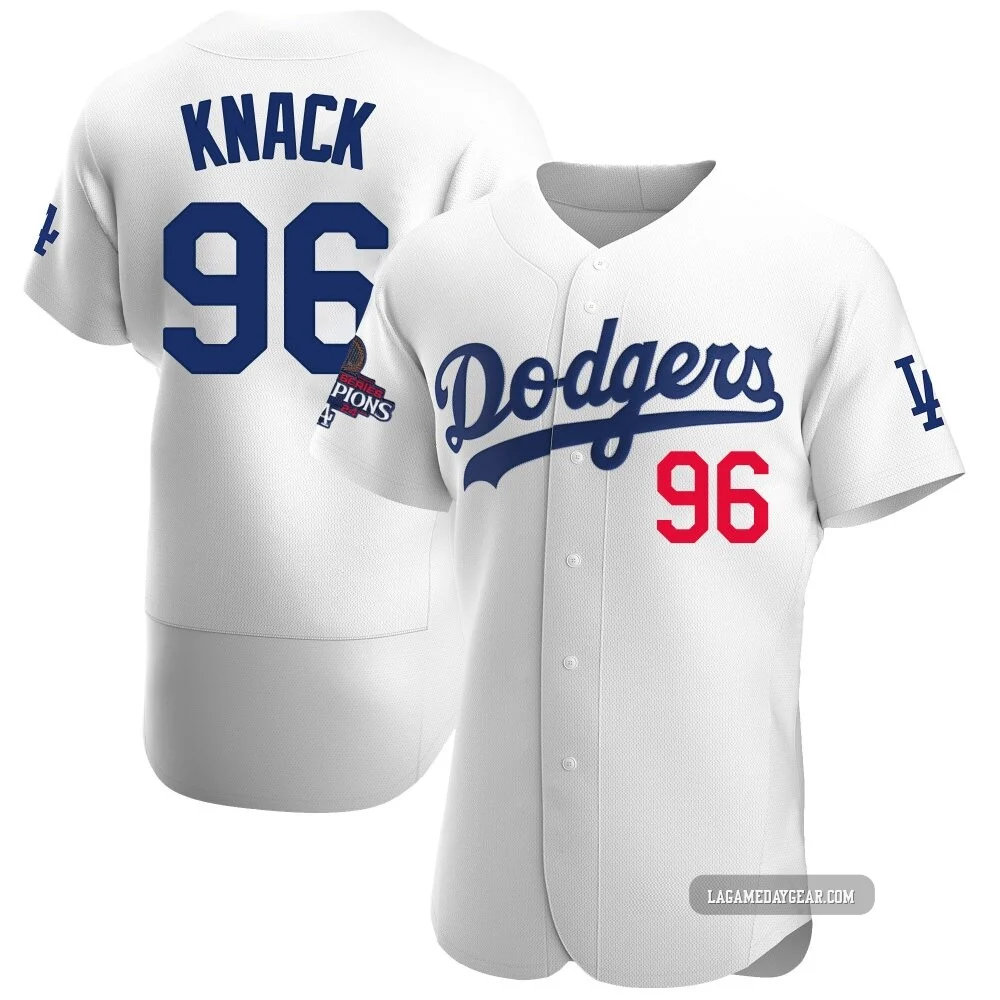 Landon Knack ＃96 Los Angeles Dodgers Authentic Men's White Home Official 2024 World Series Champions Jersey