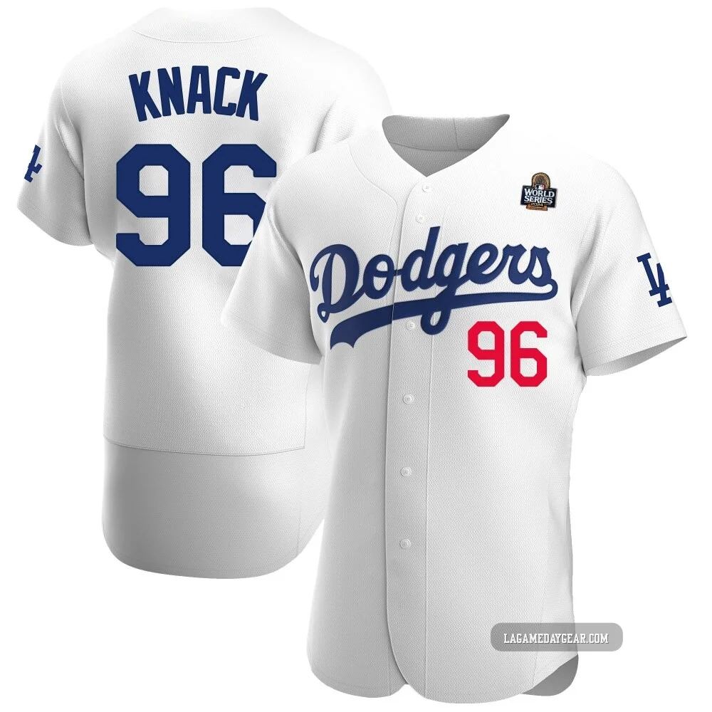 Landon Knack ＃96 Los Angeles Dodgers Authentic Men's White Home Official 2024 World Series Jersey