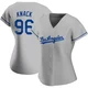 Landon Knack ＃96 Los Angeles Dodgers Authentic Women's Gray Road Jersey