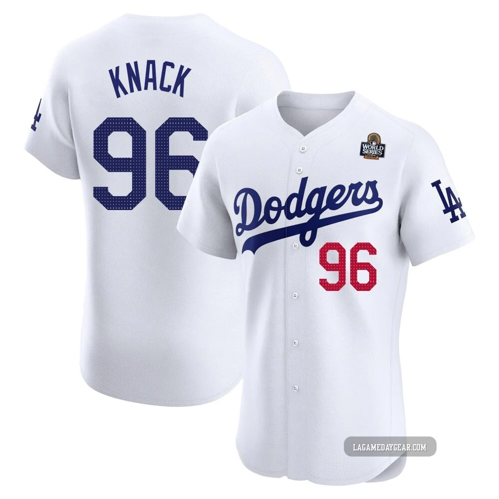 Landon Knack ＃96 Los Angeles Dodgers Elite Men's White Home 2024 World Series Jersey