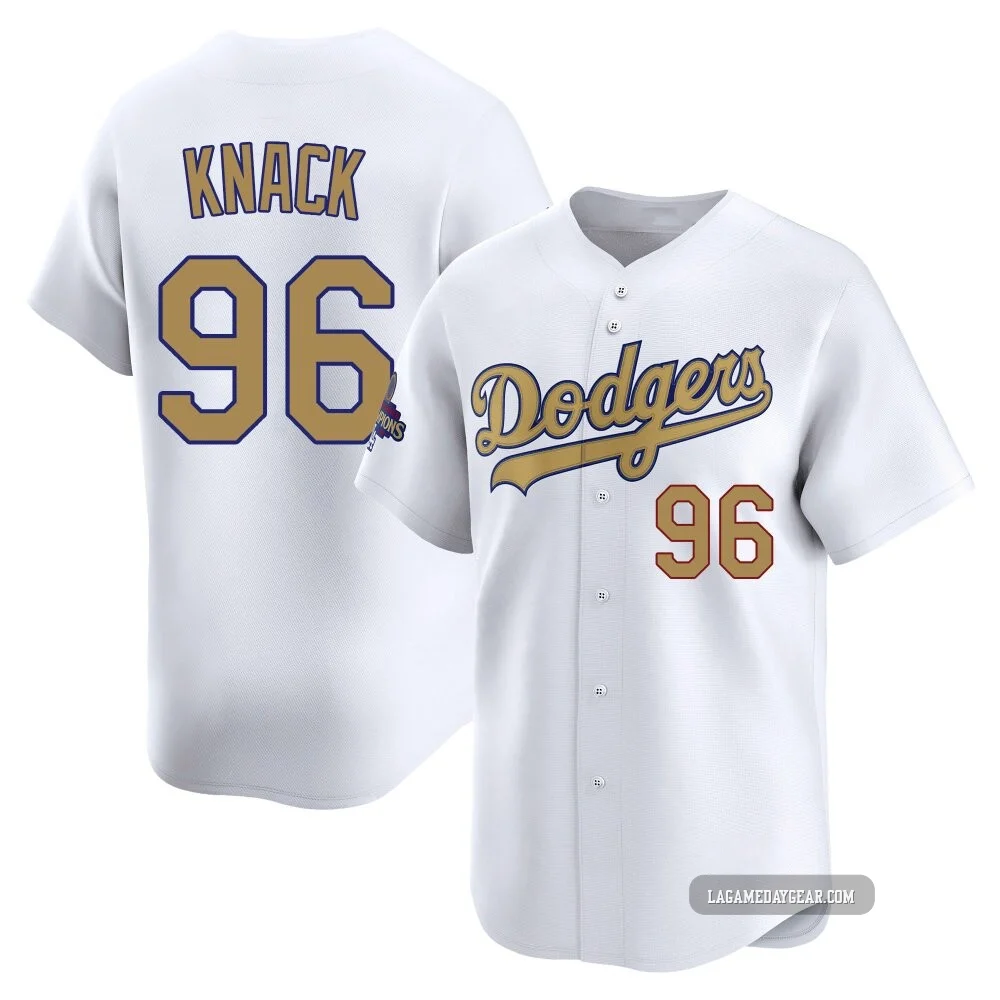 Landon Knack ＃96 Los Angeles Dodgers Limited Men's Gold White 2025 Collection Jersey