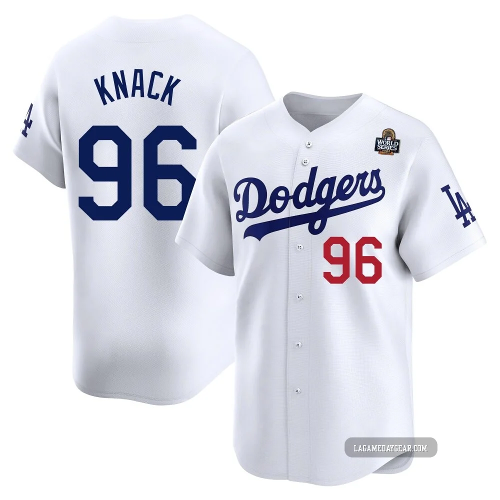 Landon Knack ＃96 Los Angeles Dodgers Limited Men's White Home 2024 World Series Jersey