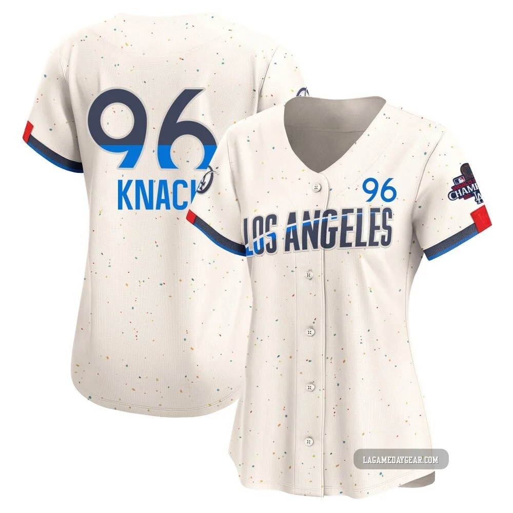 Landon Knack ＃96 Los Angeles Dodgers Limited Women's Cream 2024 City Connect World Series Champions Jersey