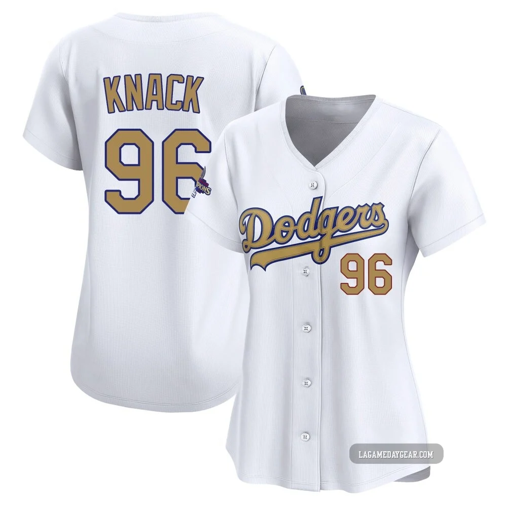 Landon Knack ＃96 Los Angeles Dodgers Limited Women's Gold White 2025 Collection Jersey