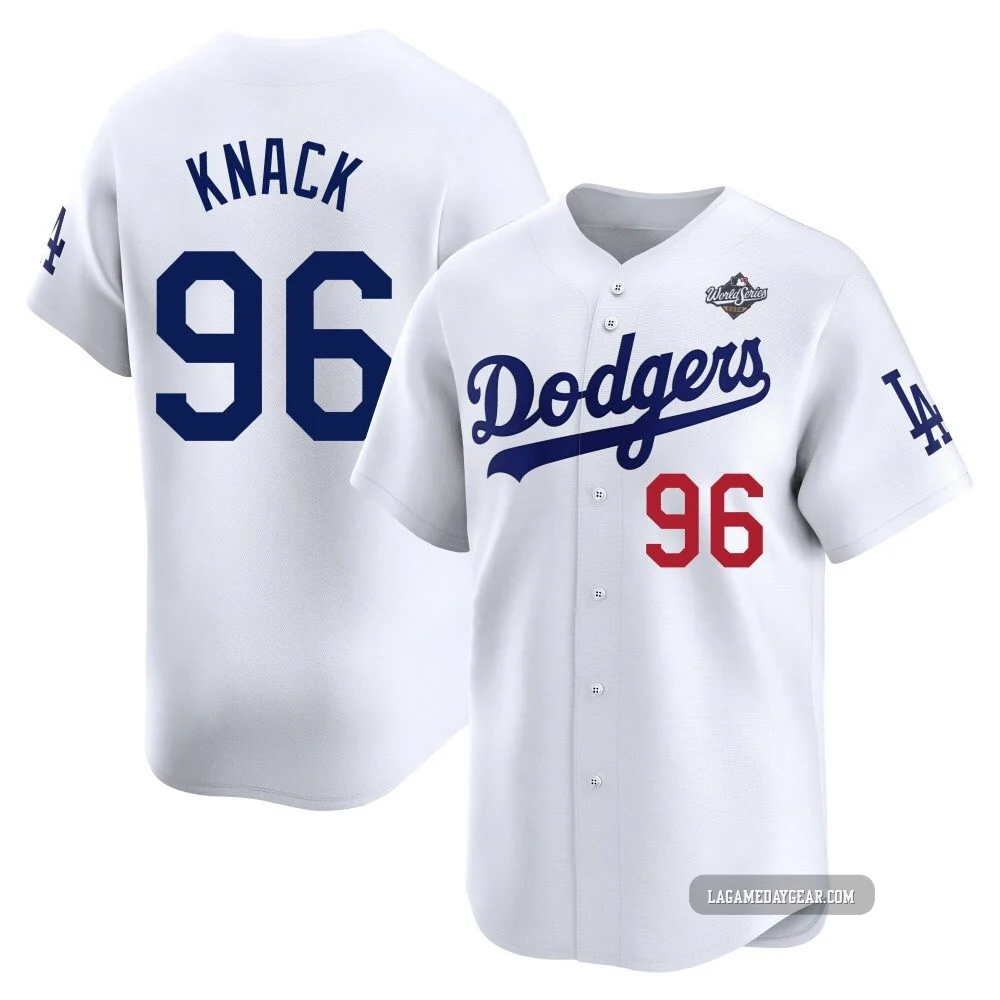 Landon Knack ＃96 Los Angeles Dodgers Limited Youth White Home 2025 World Series Jersey