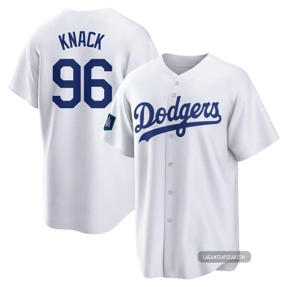 Landon Knack ＃96 Los Angeles Dodgers Replica Men's White 2024 World Tour Seoul Series Home Jersey