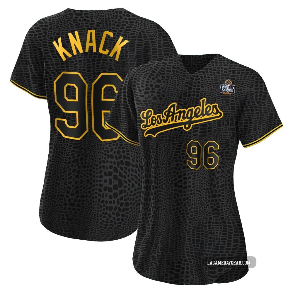 Landon Knack ＃96 Los Angeles Dodgers Replica Women's Black Snake Skin City 2024 World Series Jersey
