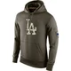 Los Angeles Dodgers Men's Olive Salute to Service KO Performance Hoodie