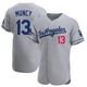 Max Muncy ＃13 Los Angeles Dodgers Authentic Men's Gray Away Official 2024 World Series Champions Jersey