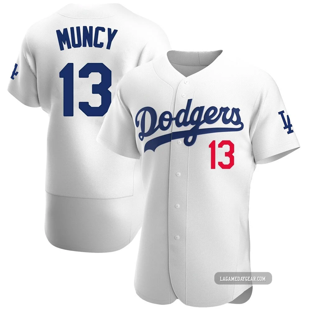 Max Muncy ＃13 Los Angeles Dodgers Authentic Men's White Home Jersey