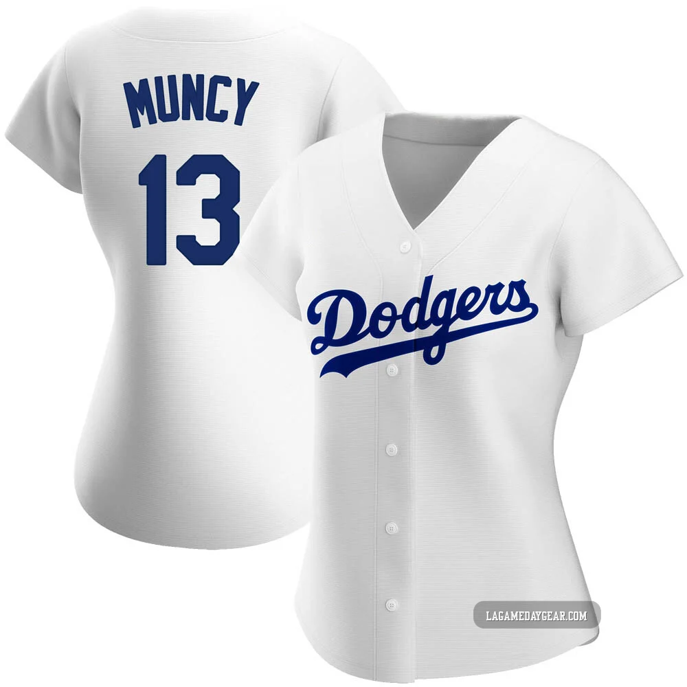Max Muncy ＃13 Los Angeles Dodgers Authentic Women's White Home Jersey