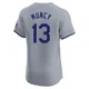 Max Muncy ＃13 Los Angeles Dodgers Elite Men's Gray Road 2024 World Series Jersey