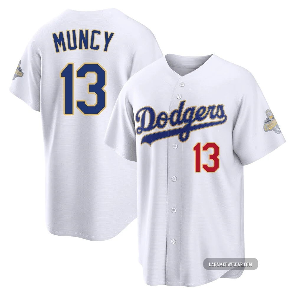 Max Muncy ＃13 Los Angeles Dodgers Limited Men's Gold White 2026 Collection Stadium Jersey