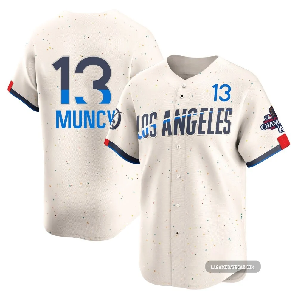 Max Muncy ＃13 Los Angeles Dodgers Limited Youth Cream 2024 City Connect World Series Champions Jersey