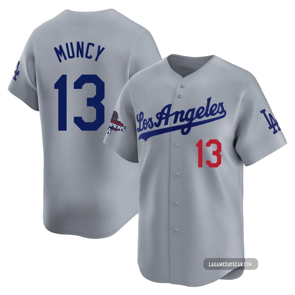 Max Muncy ＃13 Los Angeles Dodgers Limited Youth Gray Away World Series Champions Jersey