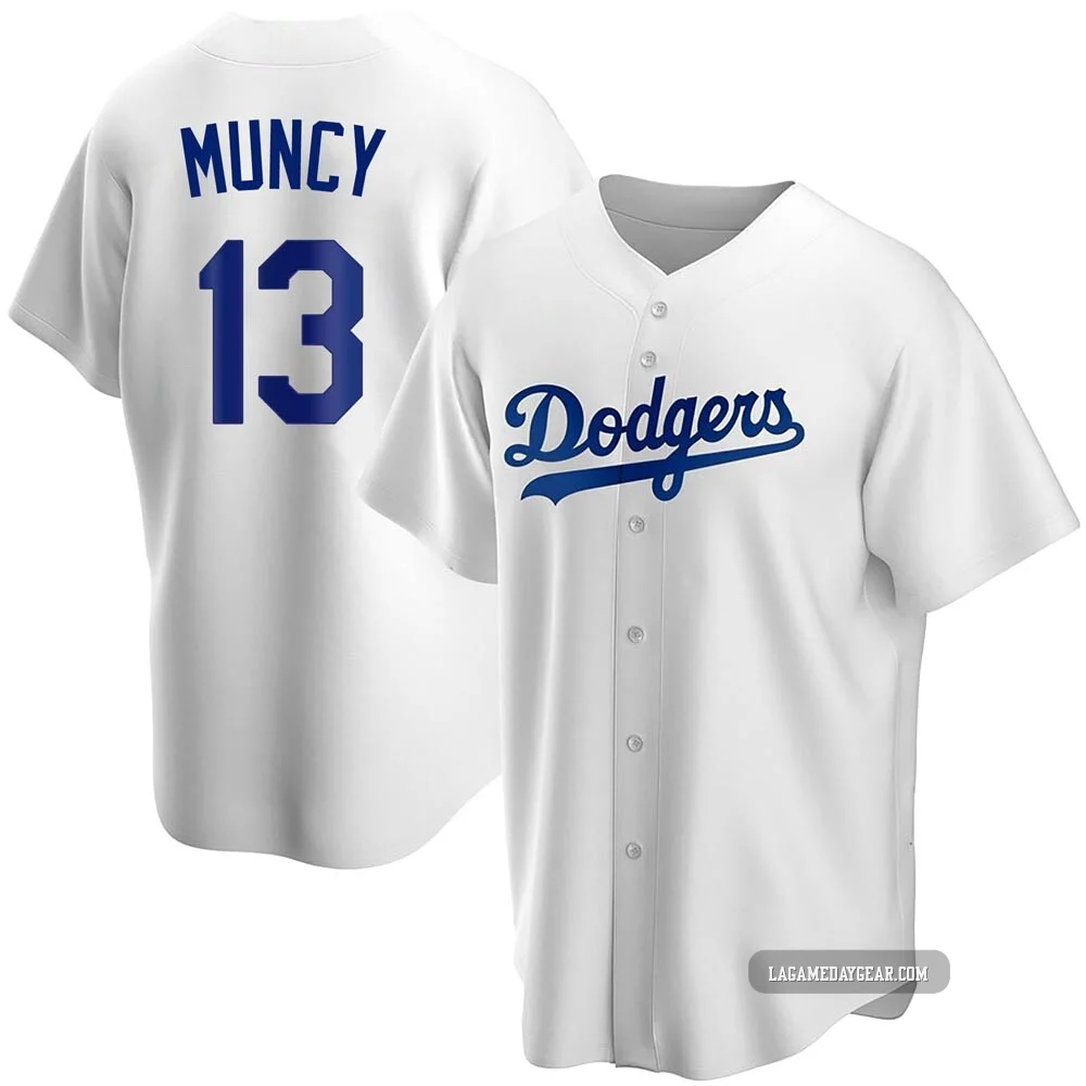 Max Muncy ＃13 Los Angeles Dodgers Replica Men's White Home Jersey