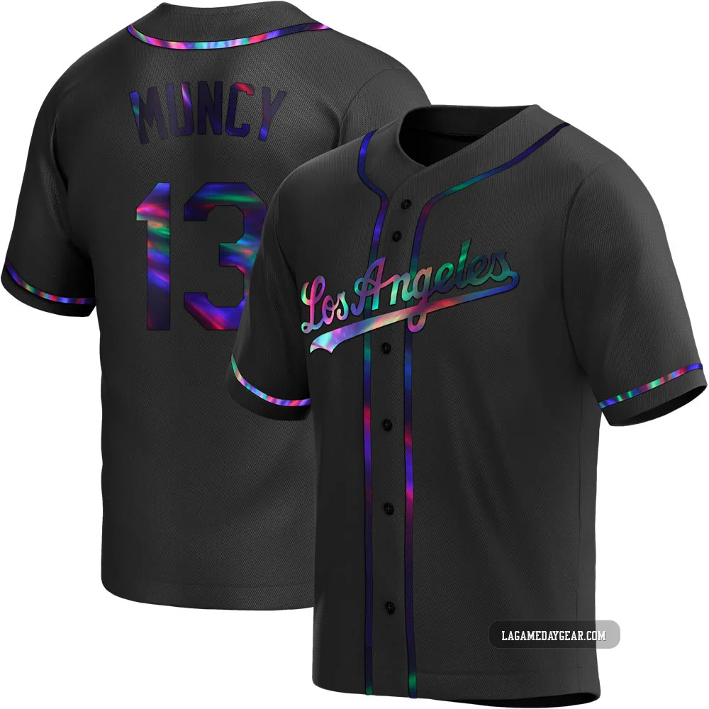 Max Muncy ＃13 Los Angeles Dodgers Replica Youth Black Holographic Alternate Jersey