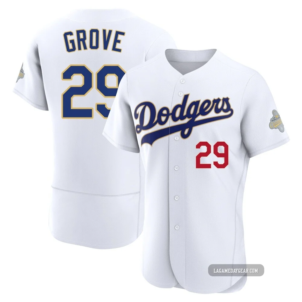 Michael Grove ＃29 Los Angeles Dodgers Authentic Men's Gold White 2026 Collection Jersey