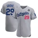 Michael Grove ＃29 Los Angeles Dodgers Authentic Men's Gray Away Official 2024 World Series Jersey