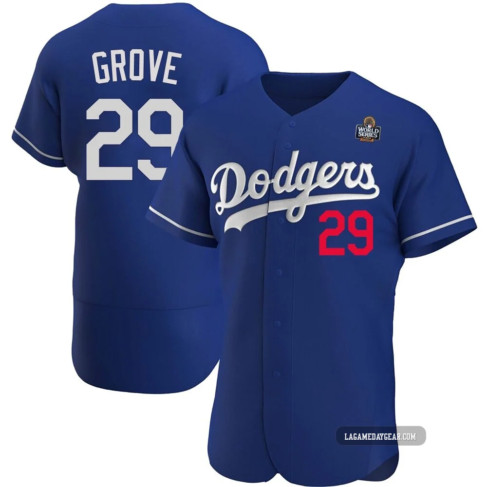 Michael Grove ＃29 Los Angeles Dodgers Authentic Men's Royal Alternate 2024 World Series Jersey