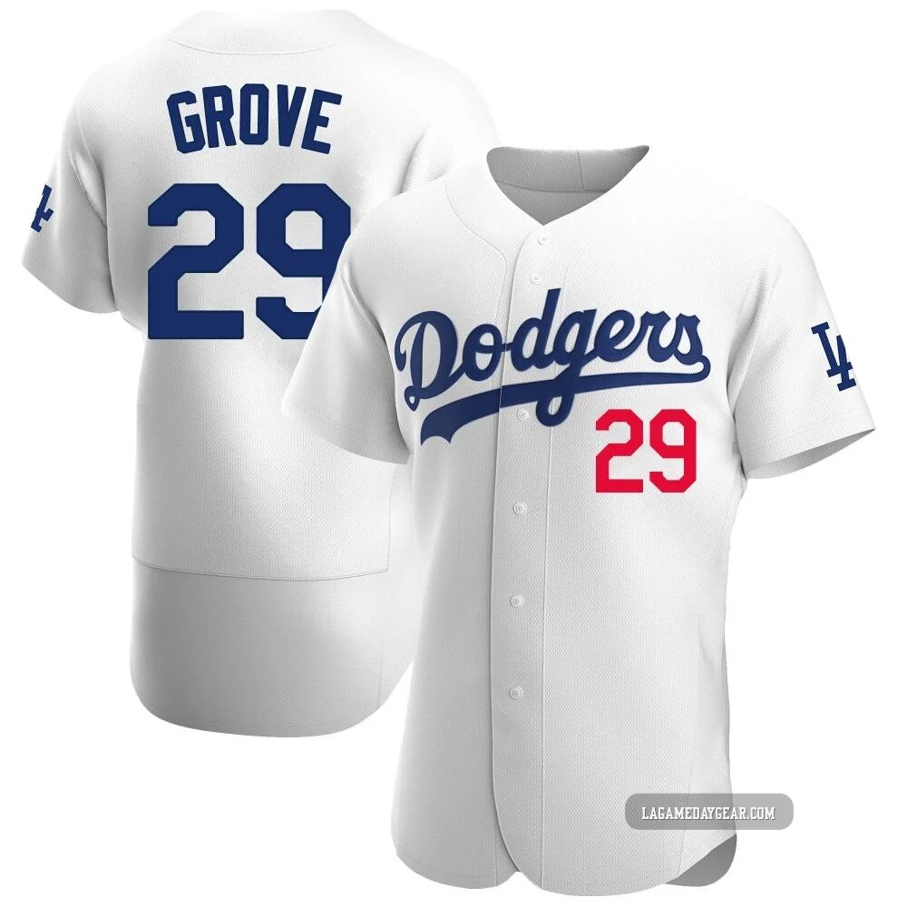 Michael Grove ＃29 Los Angeles Dodgers Authentic Men's White Home Jersey