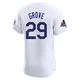 Michael Grove ＃29 Los Angeles Dodgers Elite Men's White Home World Series Champions Jersey