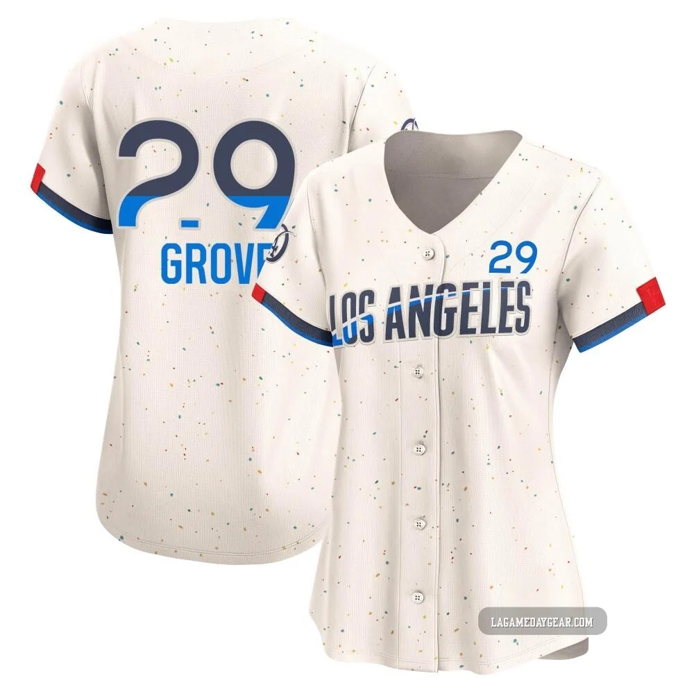 Michael Grove ＃29 Los Angeles Dodgers Limited Women's Cream 2024 City Connect Jersey