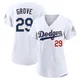 Michael Grove ＃29 Los Angeles Dodgers Limited Women's Gold White 2026 Collection Stadium Jersey