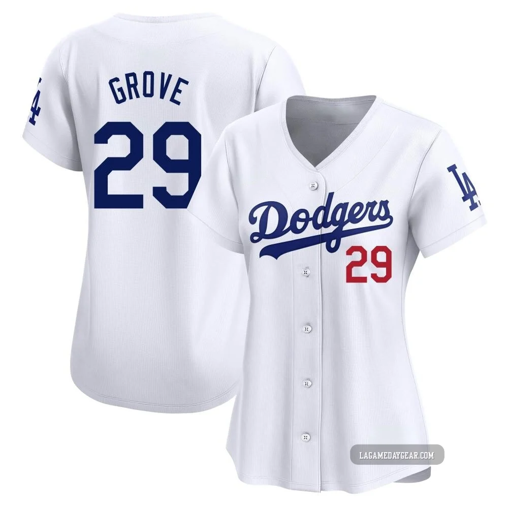 Michael Grove ＃29 Los Angeles Dodgers Limited Women's White Home Jersey