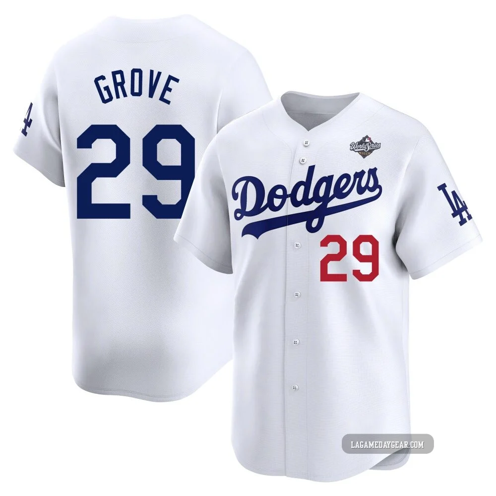 Michael Grove ＃29 Los Angeles Dodgers Limited Youth White Home 2025 World Series Jersey