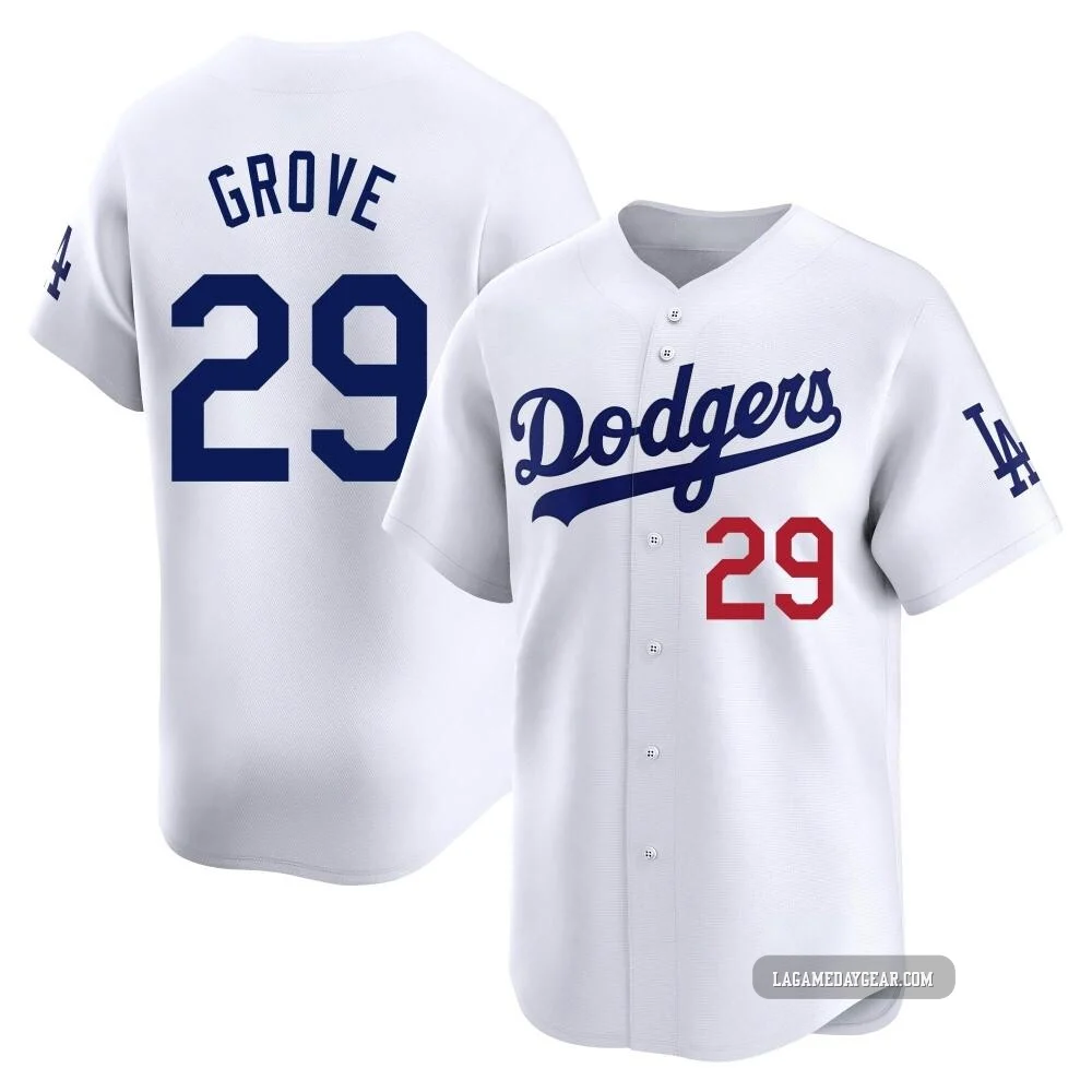 Michael Grove ＃29 Los Angeles Dodgers Limited Youth White Home Jersey