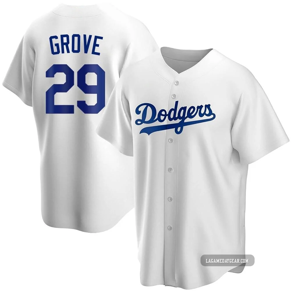 Michael Grove ＃29 Los Angeles Dodgers Replica Men's White Home Jersey