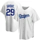 Michael Grove ＃29 Los Angeles Dodgers Replica Men's White Home Jersey