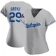 Michael Grove ＃29 Los Angeles Dodgers Replica Women's Gray Road 2024 World Series Champions Jersey