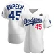 Michael Kopech ＃45 Los Angeles Dodgers Authentic Men's White Home Official 2024 World Series Jersey