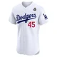 Michael Kopech ＃45 Los Angeles Dodgers Elite Men's White Home 2024 World Series Jersey