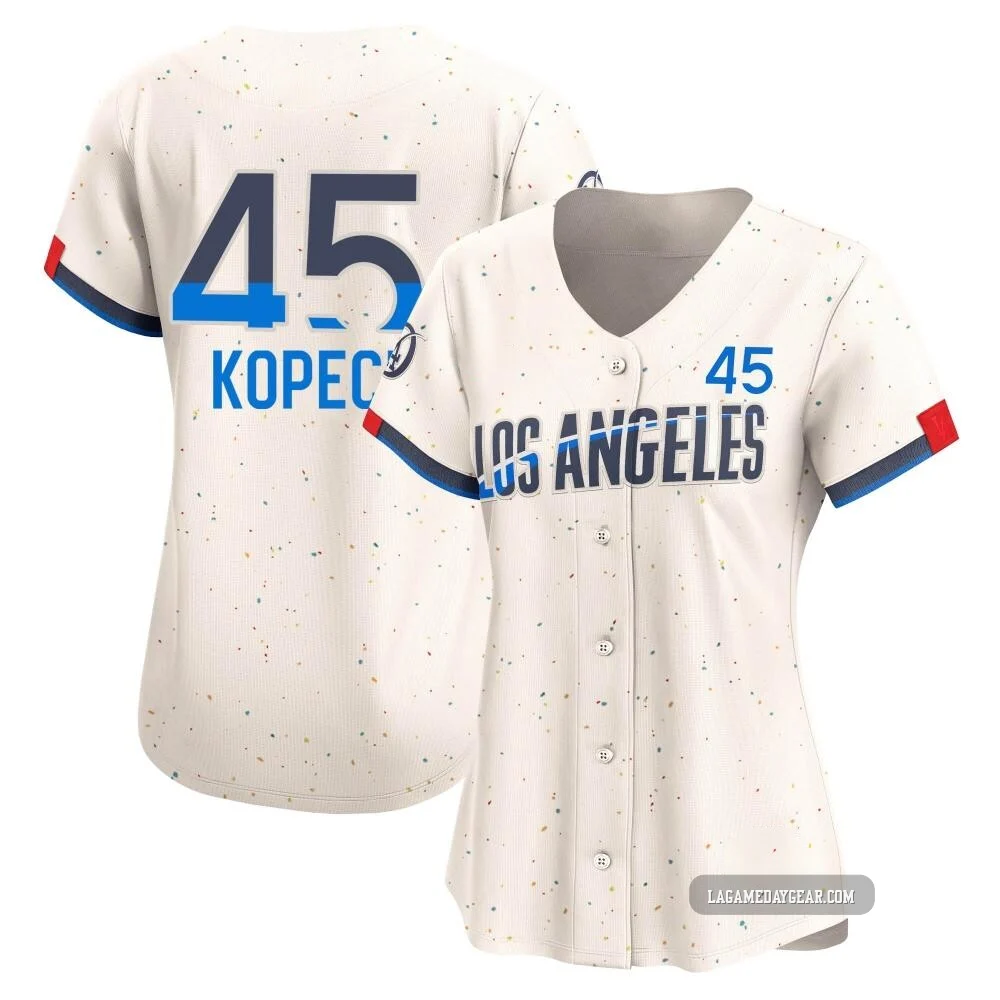 Michael Kopech ＃45 Los Angeles Dodgers Limited Women's Cream 2024 City Connect Jersey