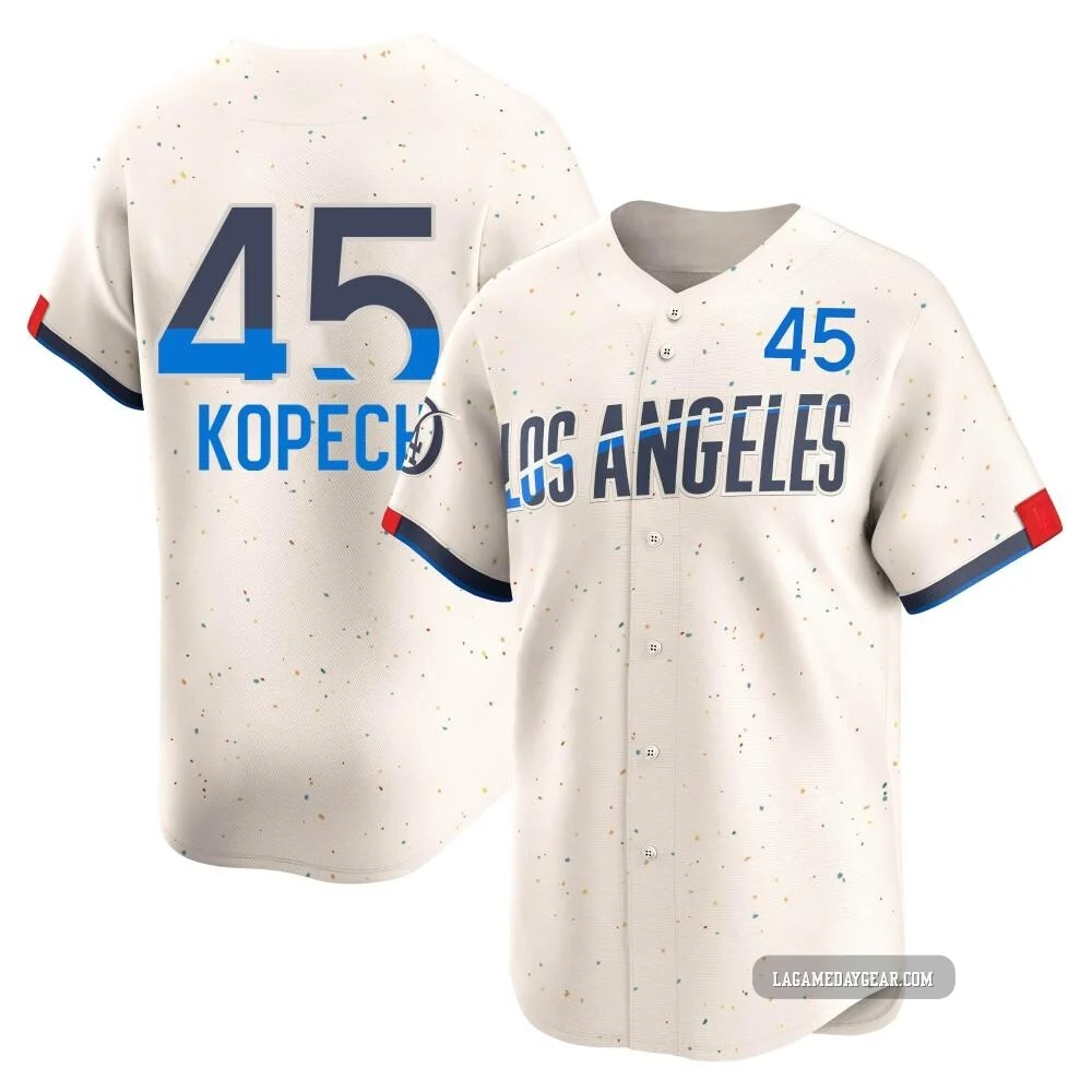 Michael Kopech ＃45 Los Angeles Dodgers Limited Youth Cream 2024 City Connect Jersey