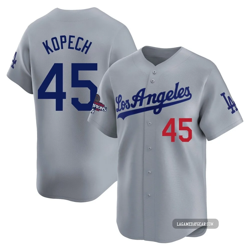 Michael Kopech ＃45 Los Angeles Dodgers Limited Youth Gray Away World Series Champions Jersey