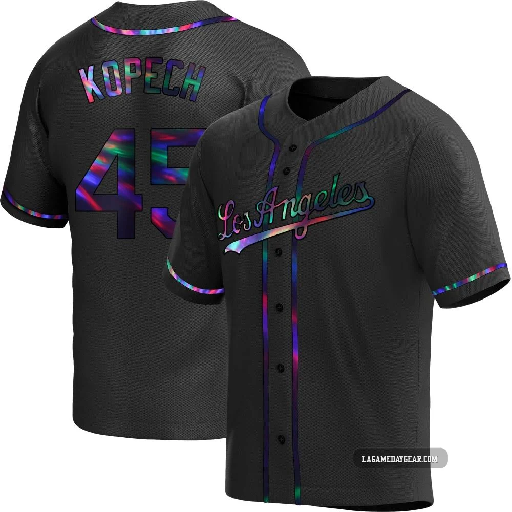 Michael Kopech ＃45 Los Angeles Dodgers Replica Men's Black Holographic Alternate Jersey